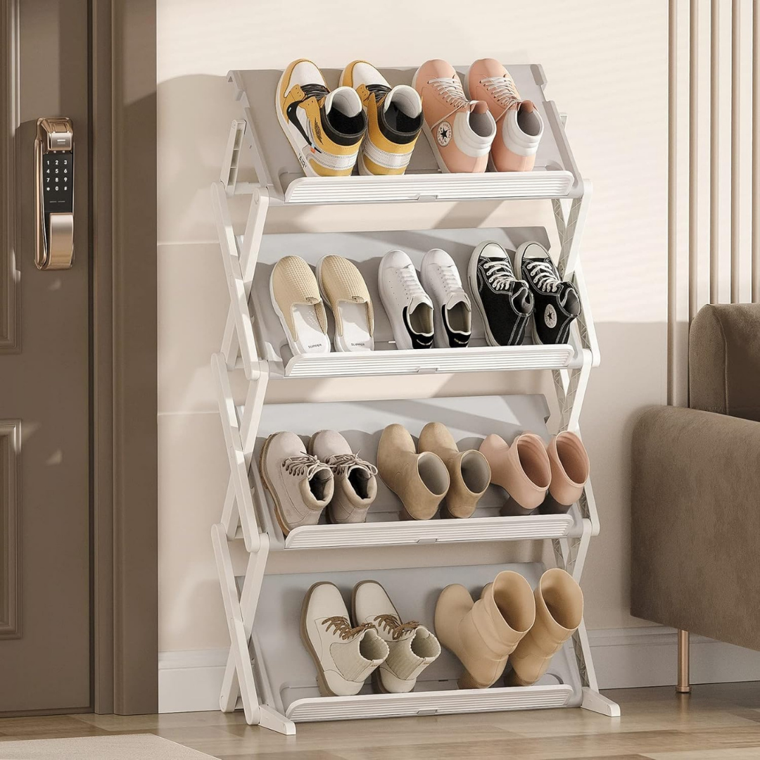 Homero High Quality 4-Tier Foldable Space-Saving Shoe Rack