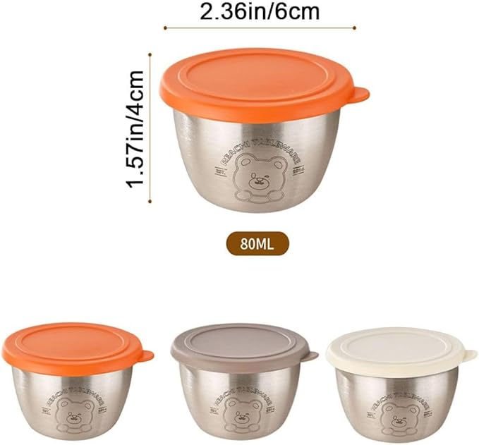 Stainless Steel Salad Dressing & Condiment Container with Lid
