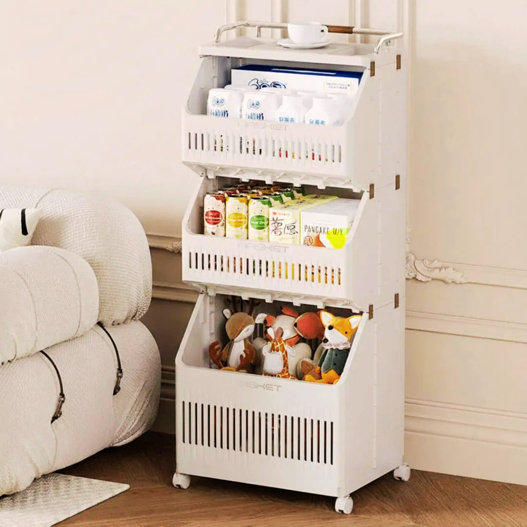 Homero Multi-Purpose Rolling Storage Cart With Lockable Wheels