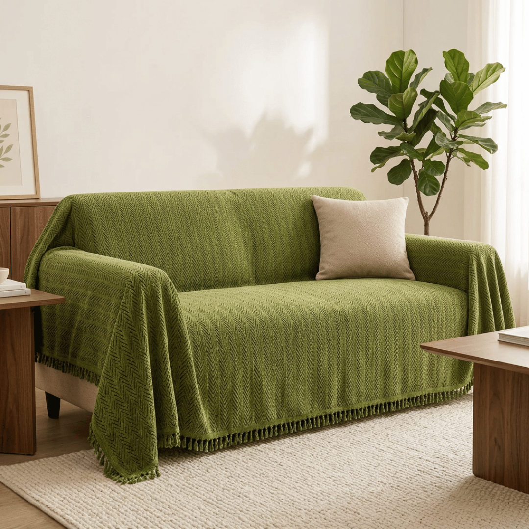 Reversible Elegant Chenille Fabric Wrinkle-Resistant Build Sofa Cover