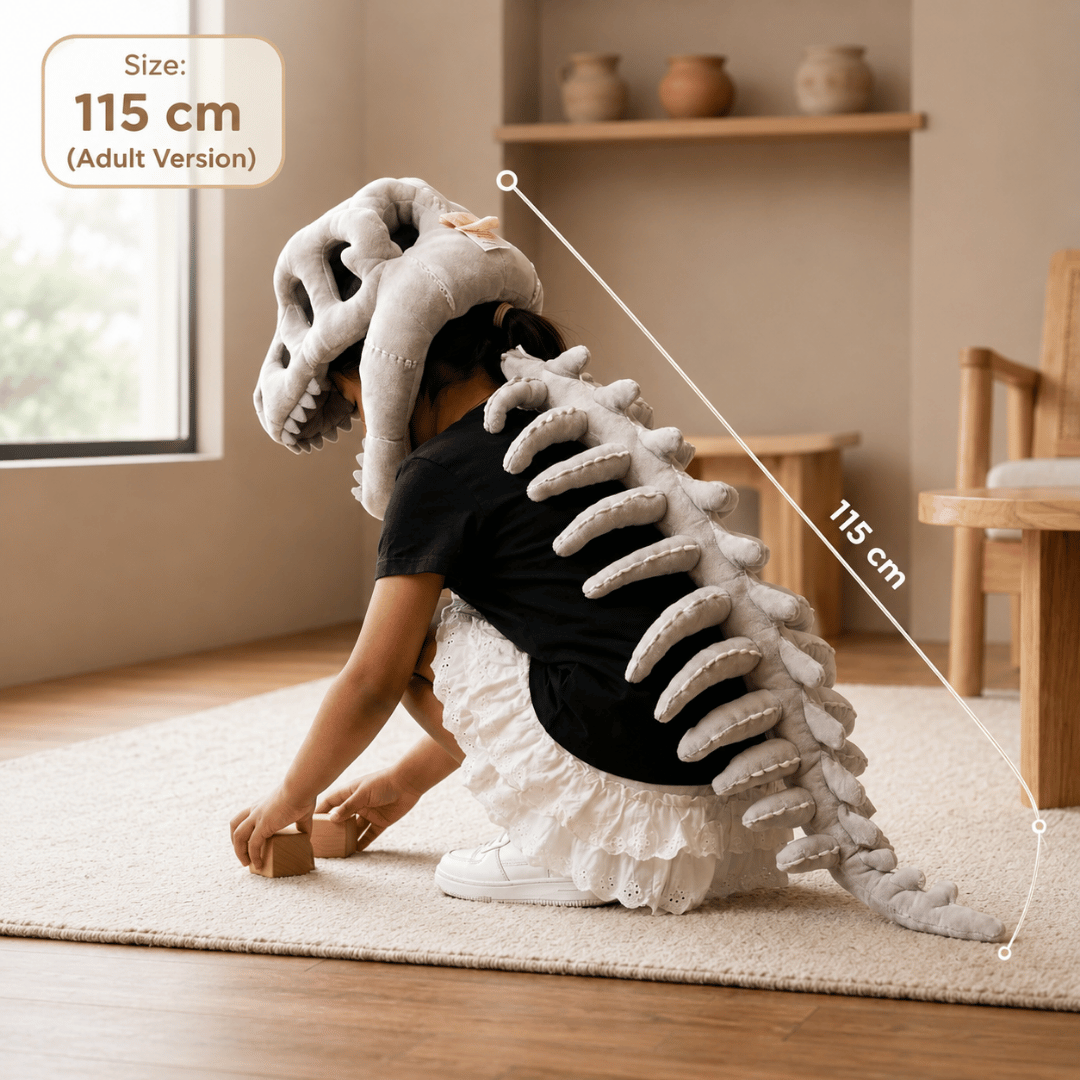 HOMERO Realistic Dinosaur Skeleton Costume with Skull Headpiece