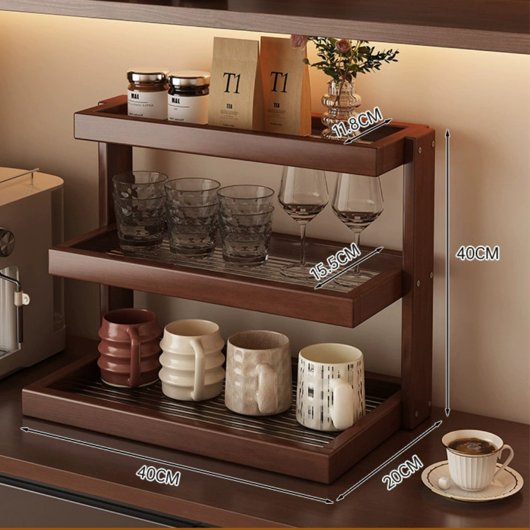 Homero 3-Layer Desktop Bamboo Storage Rack Organizer