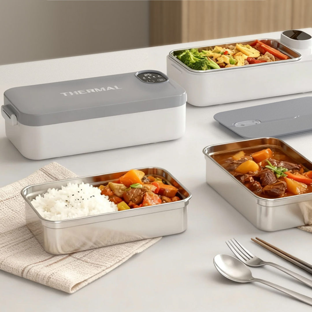 304 Stainless Steel Rechargeable Electric Heating Lunch Box (1.5L)