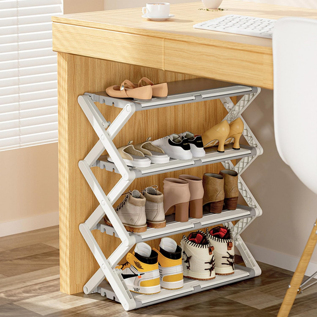 Homero High Quality 4-Tier Foldable Space-Saving Shoe Rack