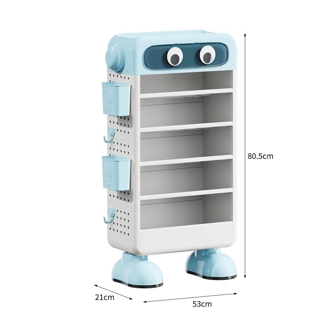 HOMERO Cute Multi-Layer Desk Storage Rack with Adjustable Side Basket