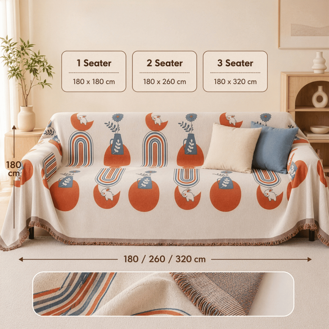 Premium Decorative Living Room Throw Blanket Chenille Sofa Cover