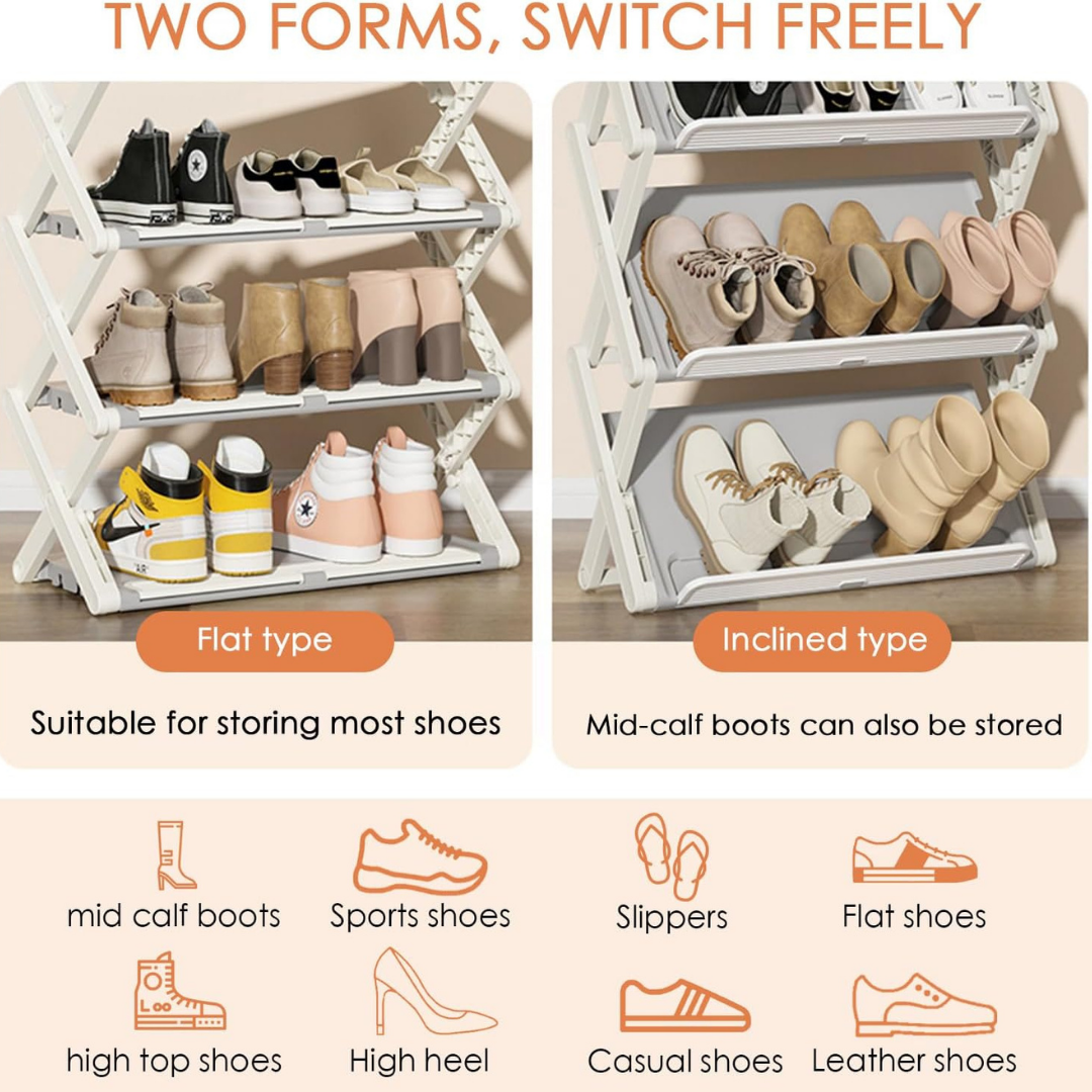 Homero High Quality 4-Tier Foldable Space-Saving Shoe Rack