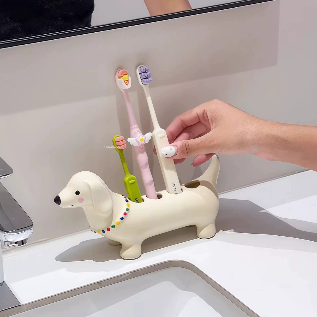 HOMERO Elegant Ceramic Cartoon Toothbrush Holder