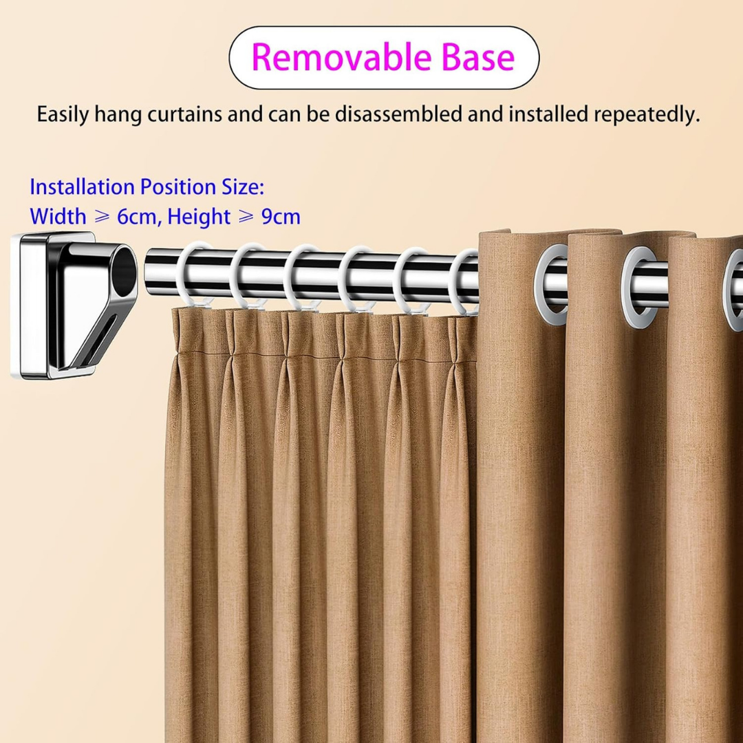 HOMERO Multi-Purpose Stainless Steel Flexible Telescopic Adjustment Rod - 0.5m to 4m