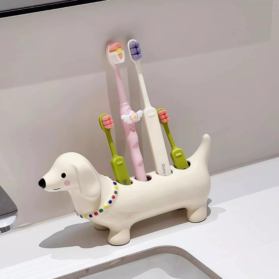 HOMERO Elegant Ceramic Cartoon Toothbrush Holder