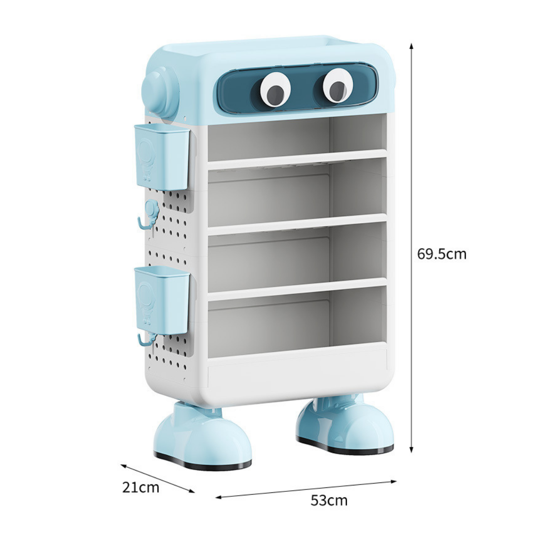 HOMERO Cute Multi-Layer Desk Storage Rack with Adjustable Side Basket