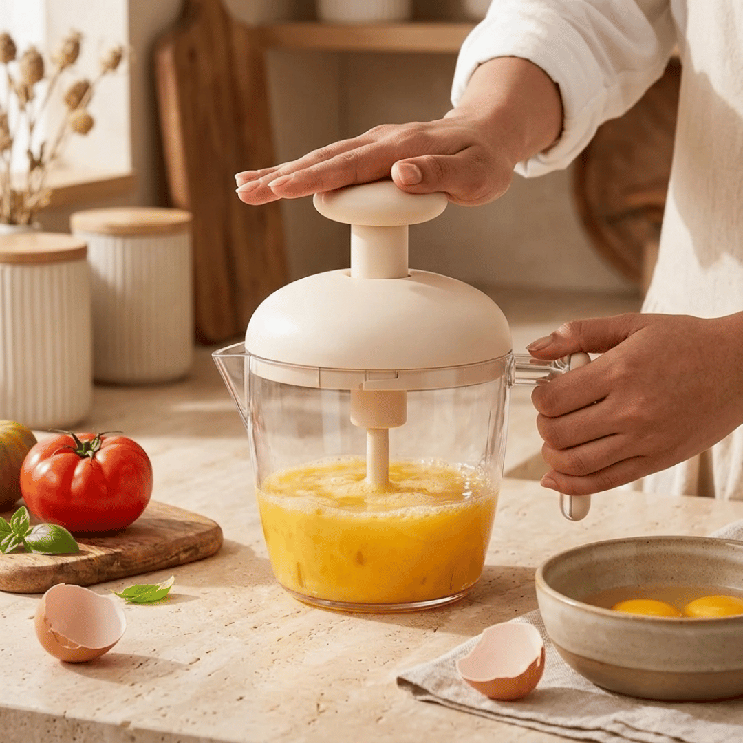 HOMERO Multi-Purpose Ergonomic Design Multi-Blade Manual Egg Mixer