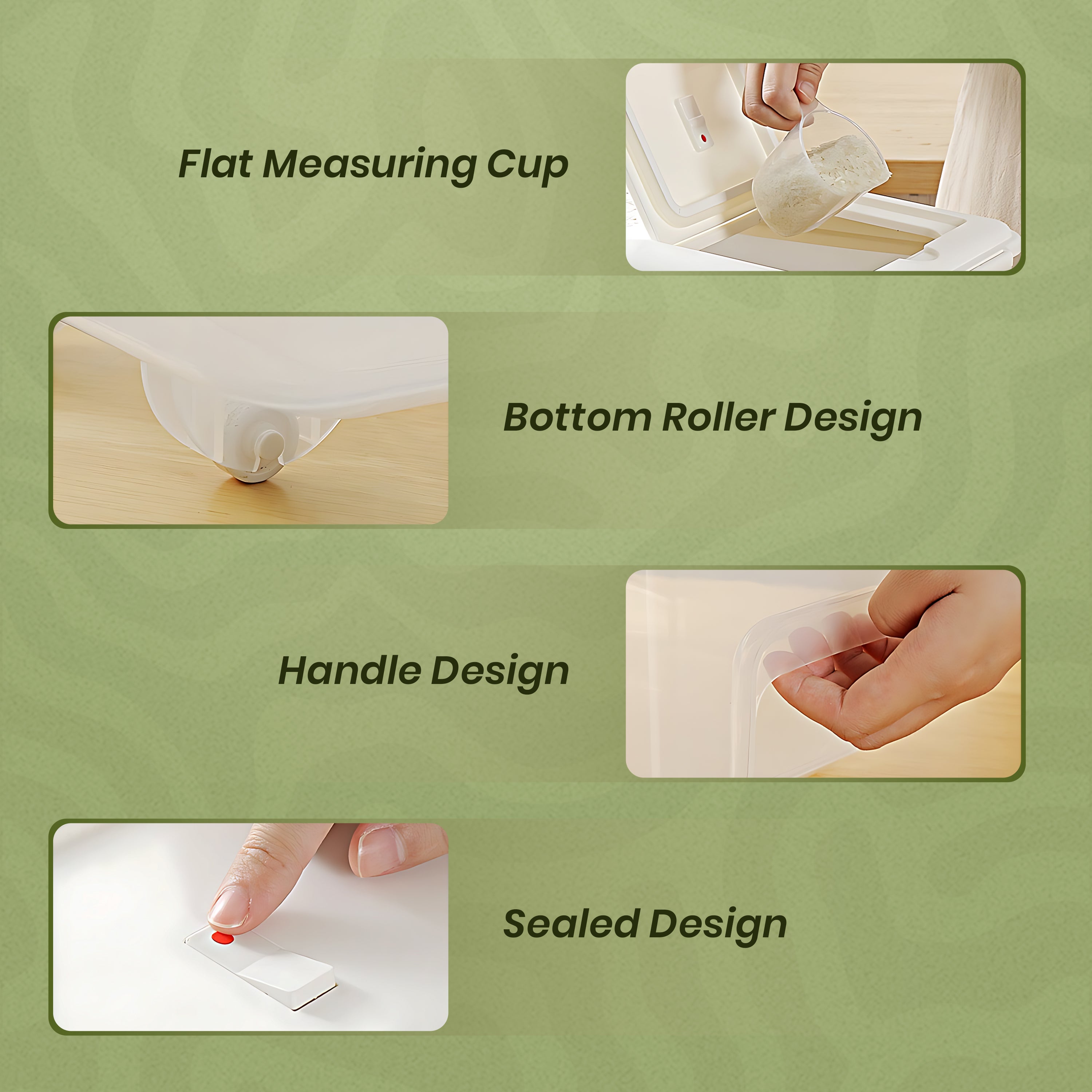 HOMERO Premium Large Capacity Airtight Rice Transparent Storage Container