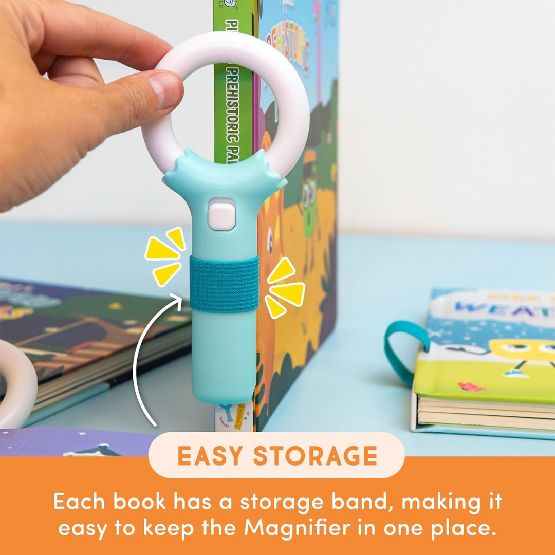 Homero Light-Up Kids Book Collection Interactive Learning Set with Magic Magnifier (3 Story Pack)