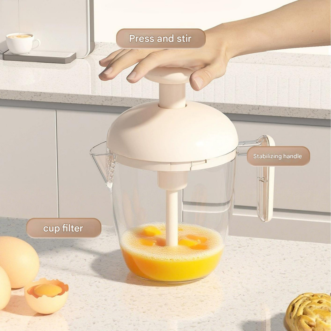 HOMERO Multi-Purpose Ergonomic Design Multi-Blade Manual Egg Mixer