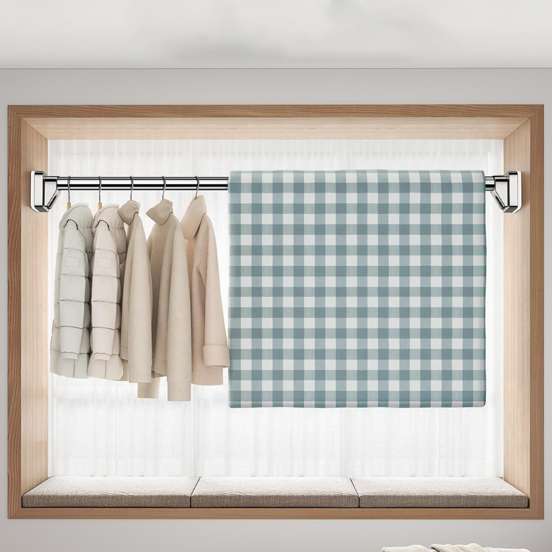 HOMERO Multi-Purpose Stainless Steel Flexible Telescopic Adjustment Rod - 0.5m to 4m