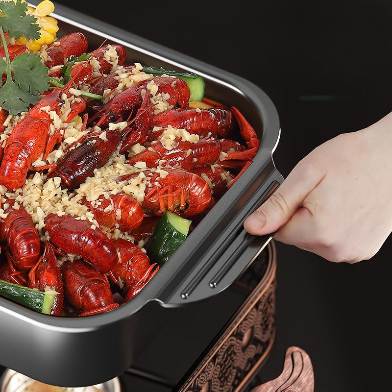 Multipurpose Carbon-Steel Non-Stick Grilled Pan with Lid