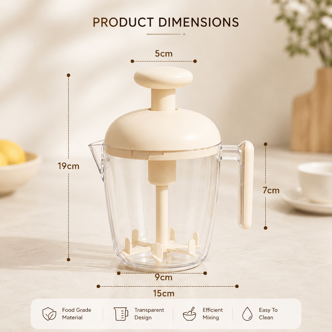 HOMERO Multi-Purpose Ergonomic Design Multi-Blade Manual Egg Mixer