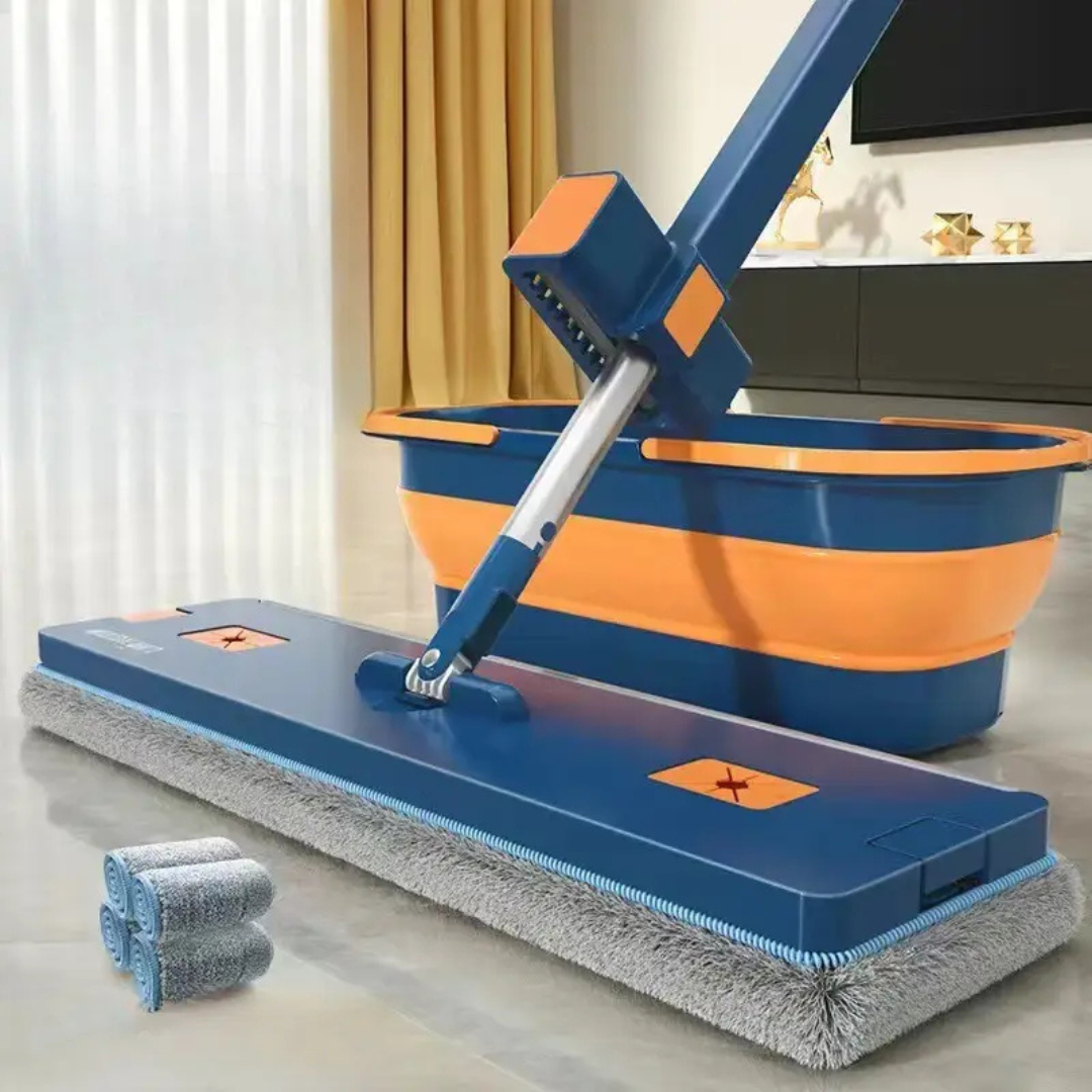 Homero 360° Self Cleaning Microfiber Floor Mop with Folding Bucket Set