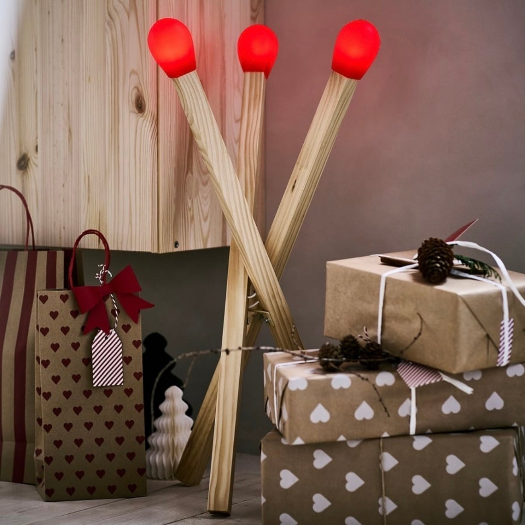 HOMERO Modern Artistic Design Wooden Matchstick Inspired LED Lamp