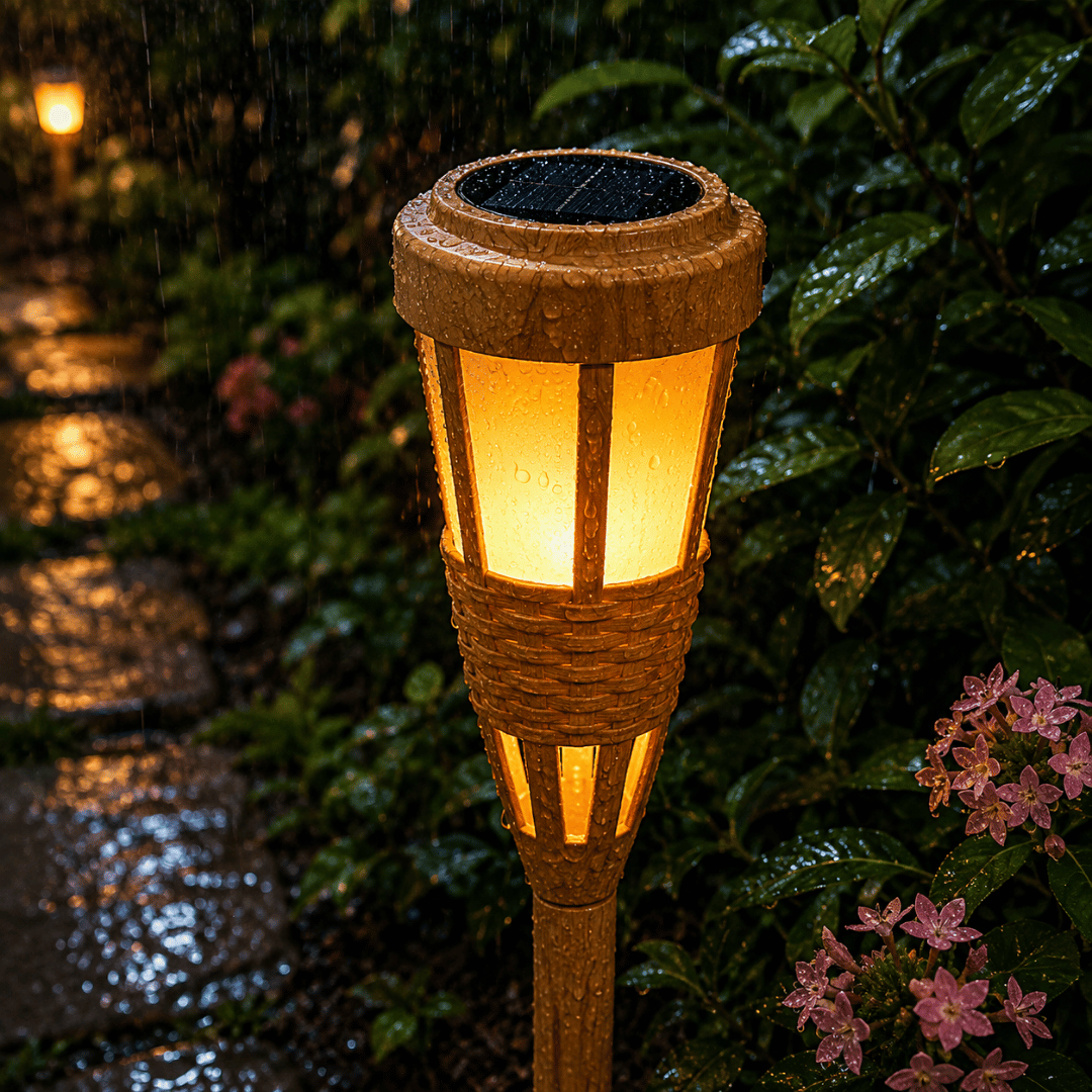 Homero Solar Flame Garden Light Outdoor Waterproof Design
