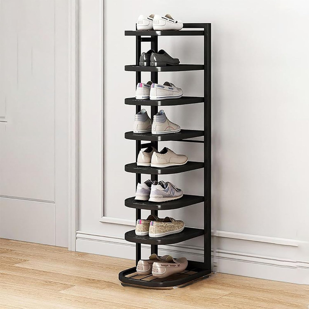 HOMERO 7 Tier Glossy Black Modern Multi-Purpose Storage Rack