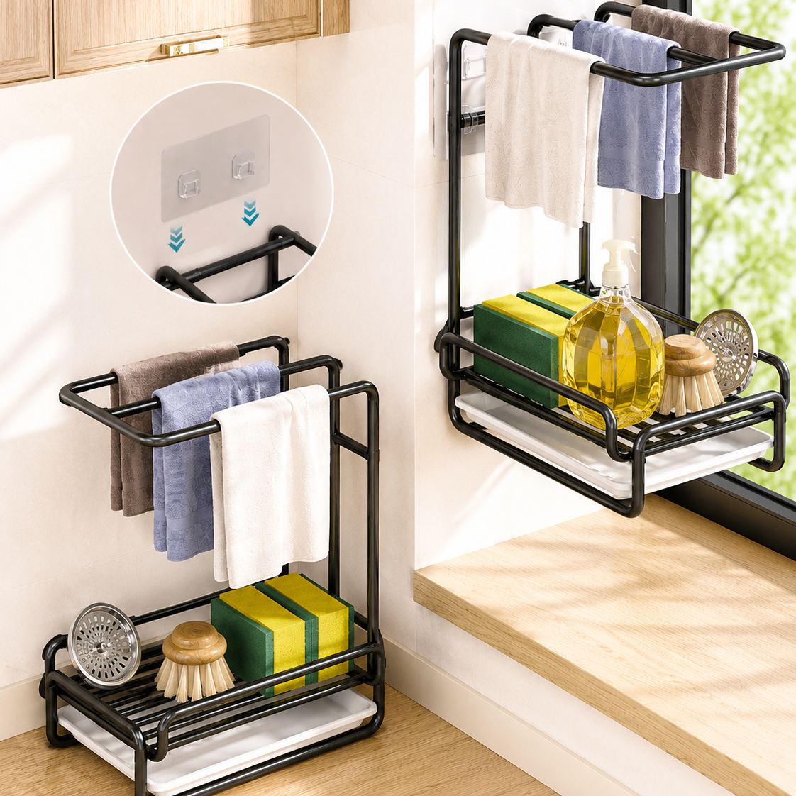 Homero Carbon Steel Kitchen Draining Rack Organizer