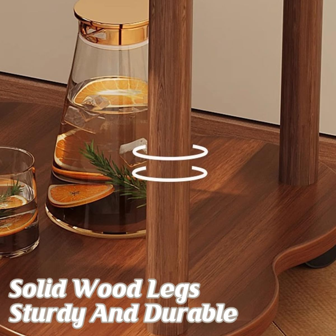 Retro Clover Shape Side Table Double Layer Storage