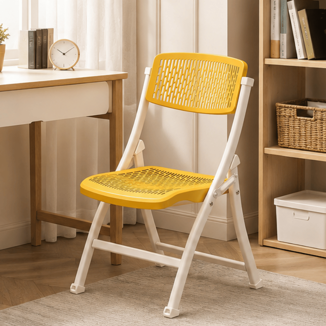 Ergonomic PP Plastic Folding Chair with Breathable Mesh