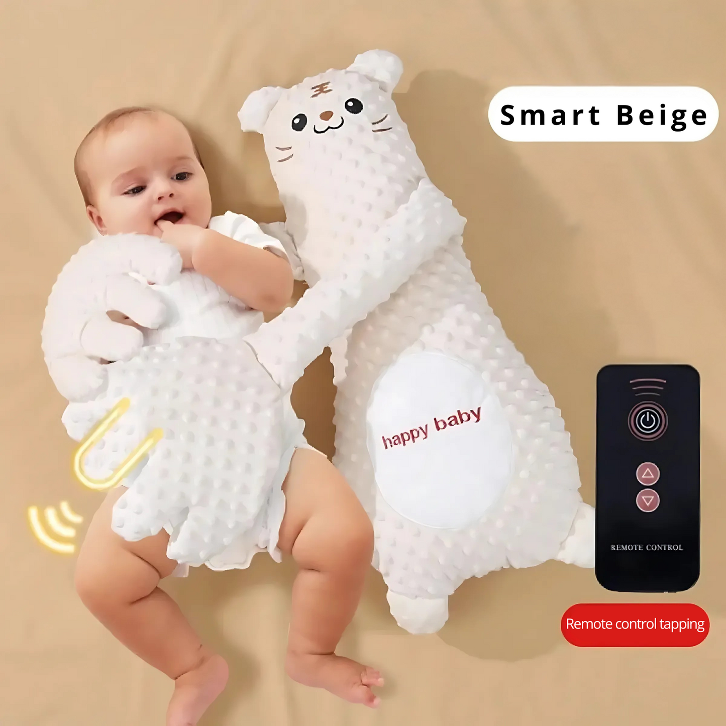 HOMERO Baby Soothing Palm Hug Plush Toy with Remote Patting System