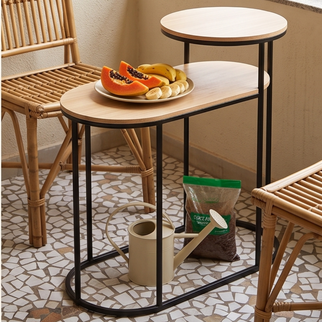 2 in 1 Modern Space Saving Two Tier Side Table