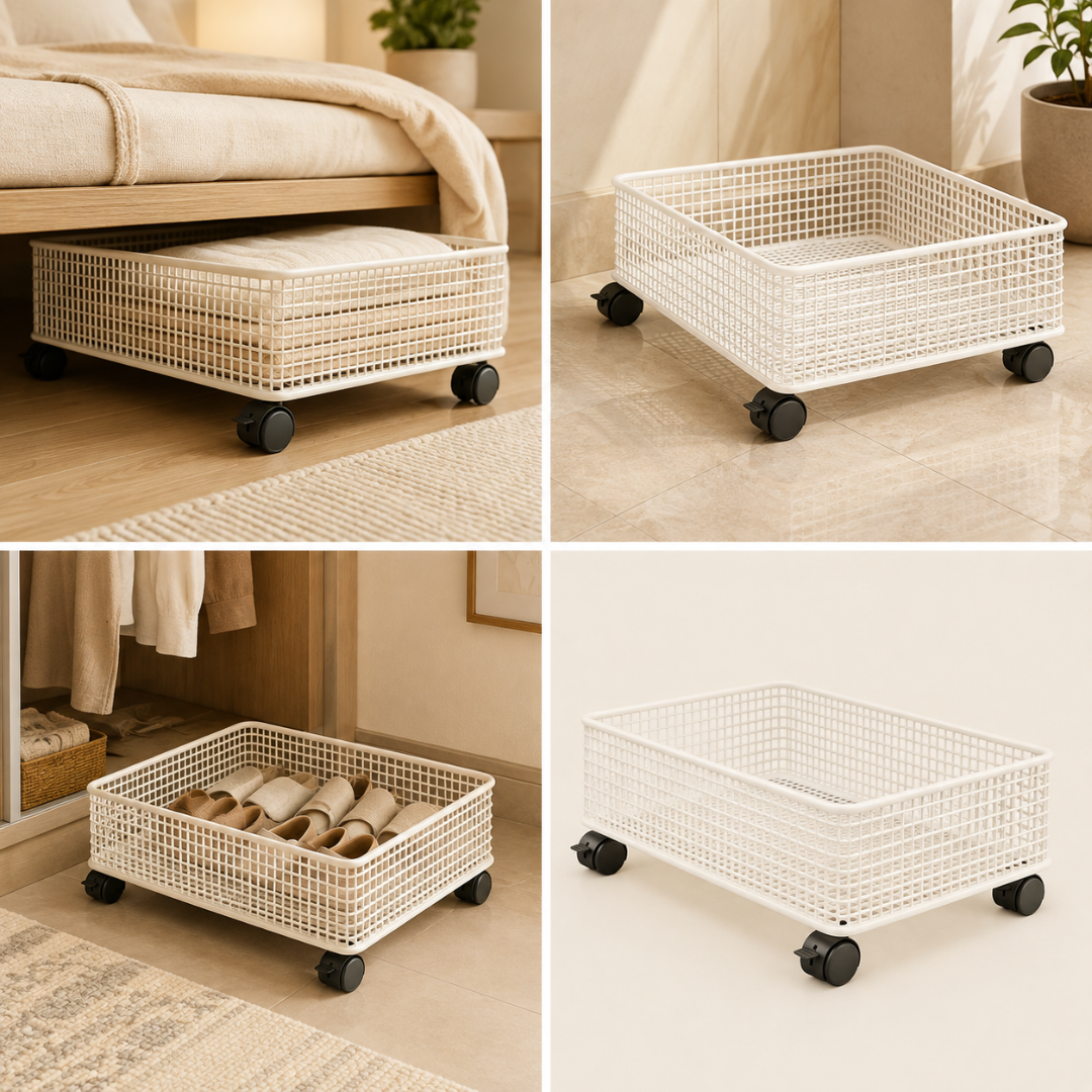 Multi-Purpose Heavy Duty Iron Rolling Storage Cart with Wheels