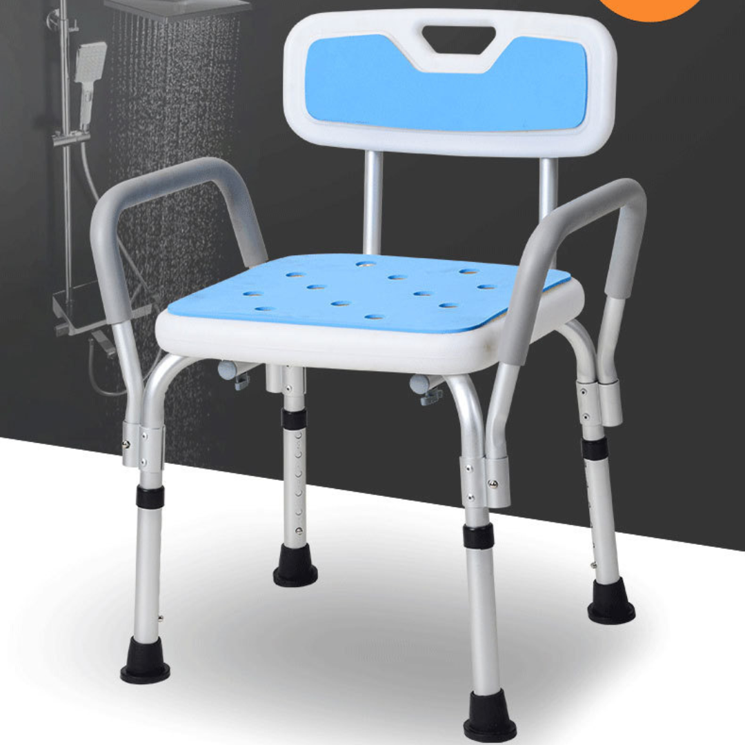 Heavy Duty Backrest Chair with Adjustable Height & Stable Grip