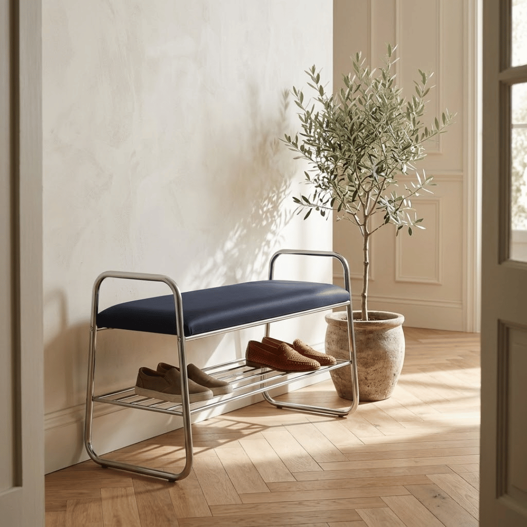 Premium Metal Shoe Rack Bench with Comfortable Cushioned Seat