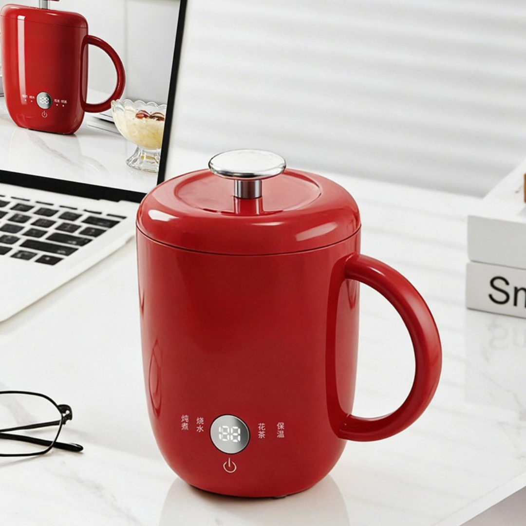 Portable Electric Water Heating Cup with Tea Infuser - 600ml Capacity