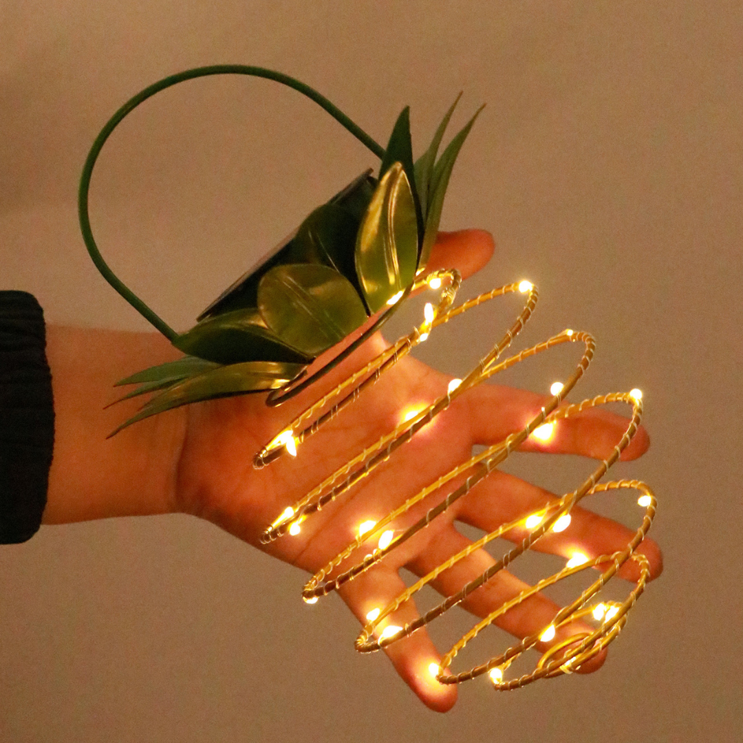 Homero Solar Pineapple Hanging Light – 60 LED Iron Body