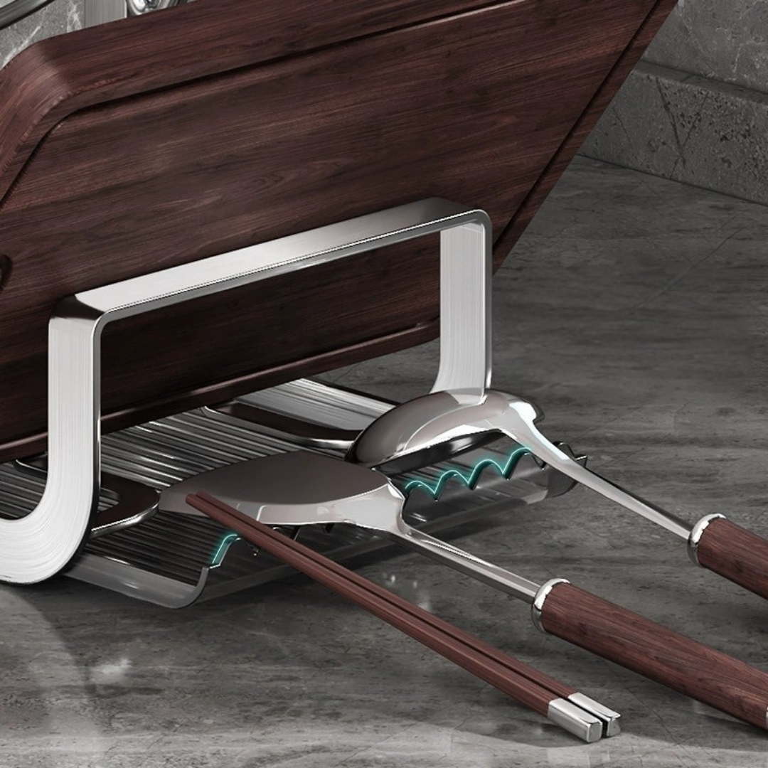 HOMERO Wall Mount Design Multifunctional Stainless Steel Pot Lid Rack with Drip Tray