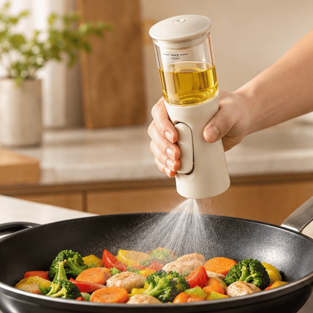 Premium Borosilicate Glass Oil Sprayer with 3D Circular Mist