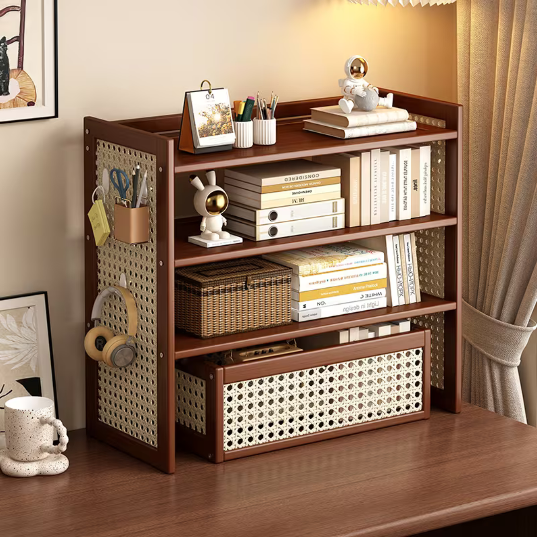 Multi Purpose Desktop Pegboard Bamboo Storage Organizer