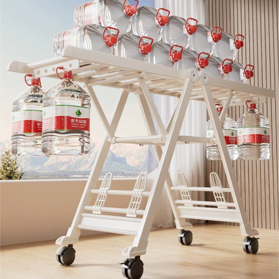 Foldable Heavy Duty Clothes Drying Rack with Wheels