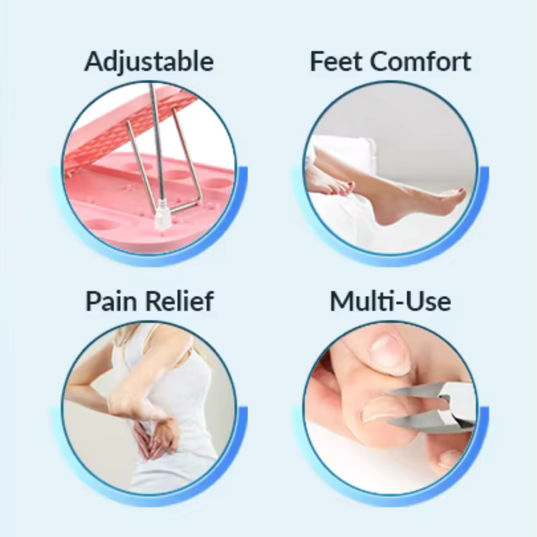 Portable Pedicure Foot Rest Stool with Fan & LED Magnifier