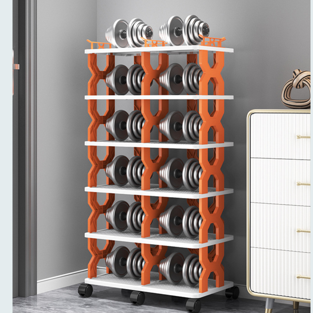 Movable Multi-Layer Double Row Shoe Rack