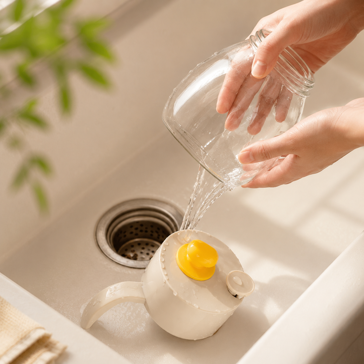 Automatic Flip Lid Glass Oil Dispenser Bottle - 900ml