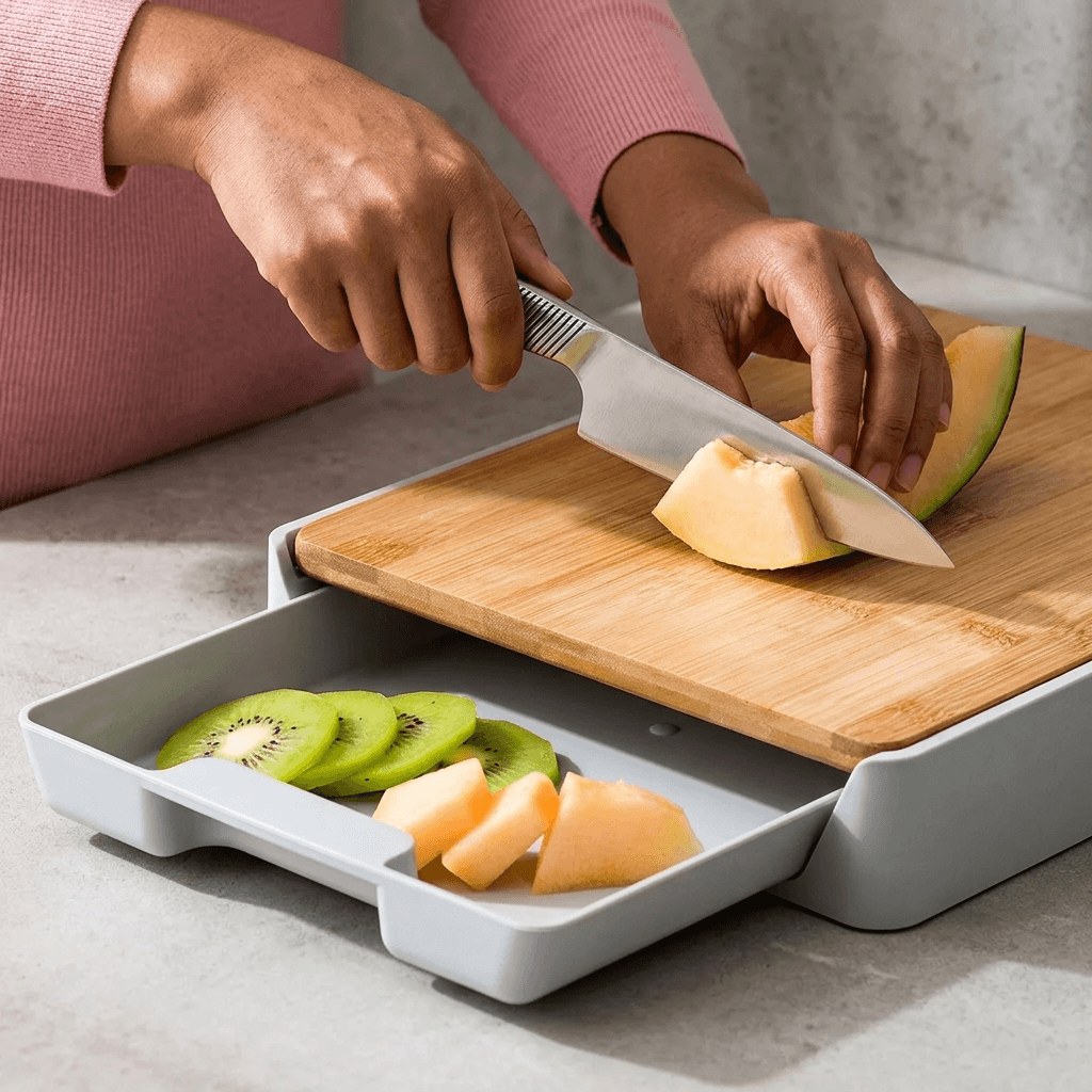 Homero Multipurpose Chopping Board with Removable Pull Out Drawer