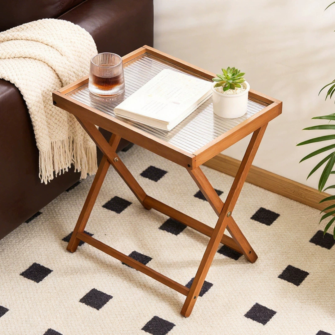 Multipurpose Foldable Table with Detachable Acrylic Tray