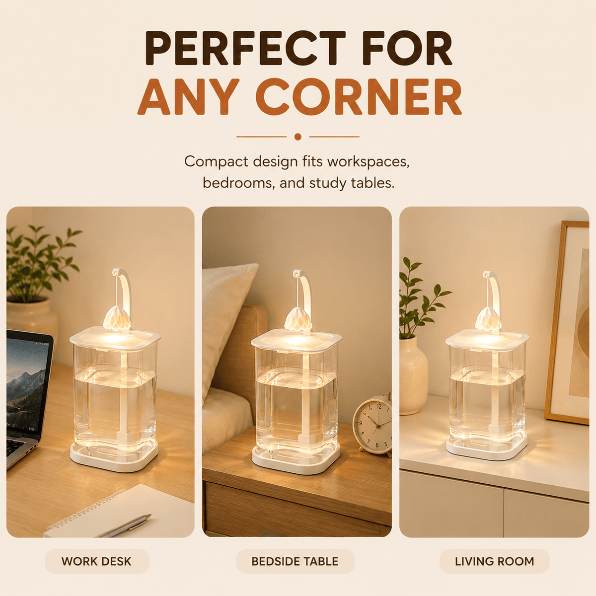 Homero Multi-Functional Ice Crystal Desktop Aquarium Setup with Lamp