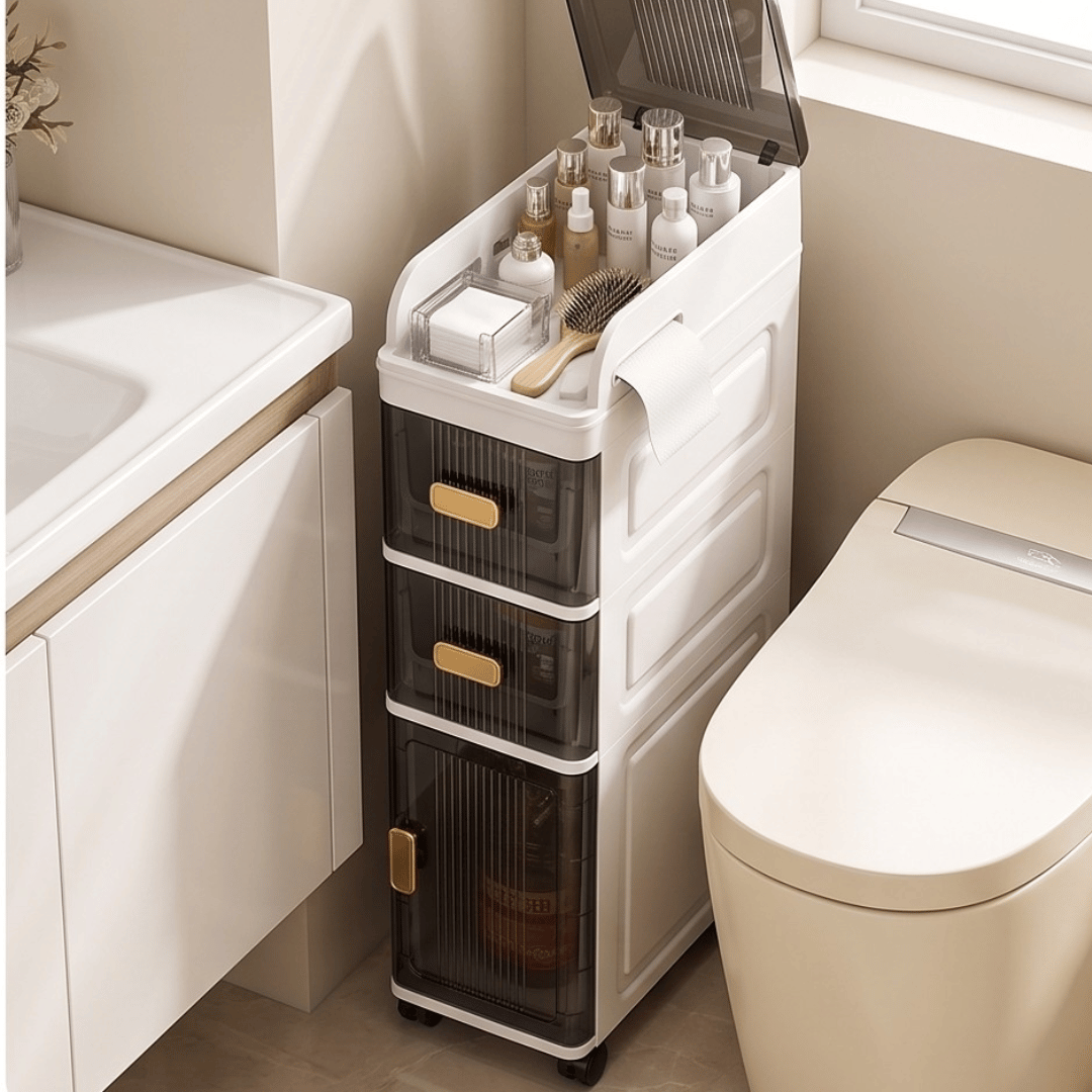 Multi Layer Narrow Gap Storage Organizer with Transparent Drawers