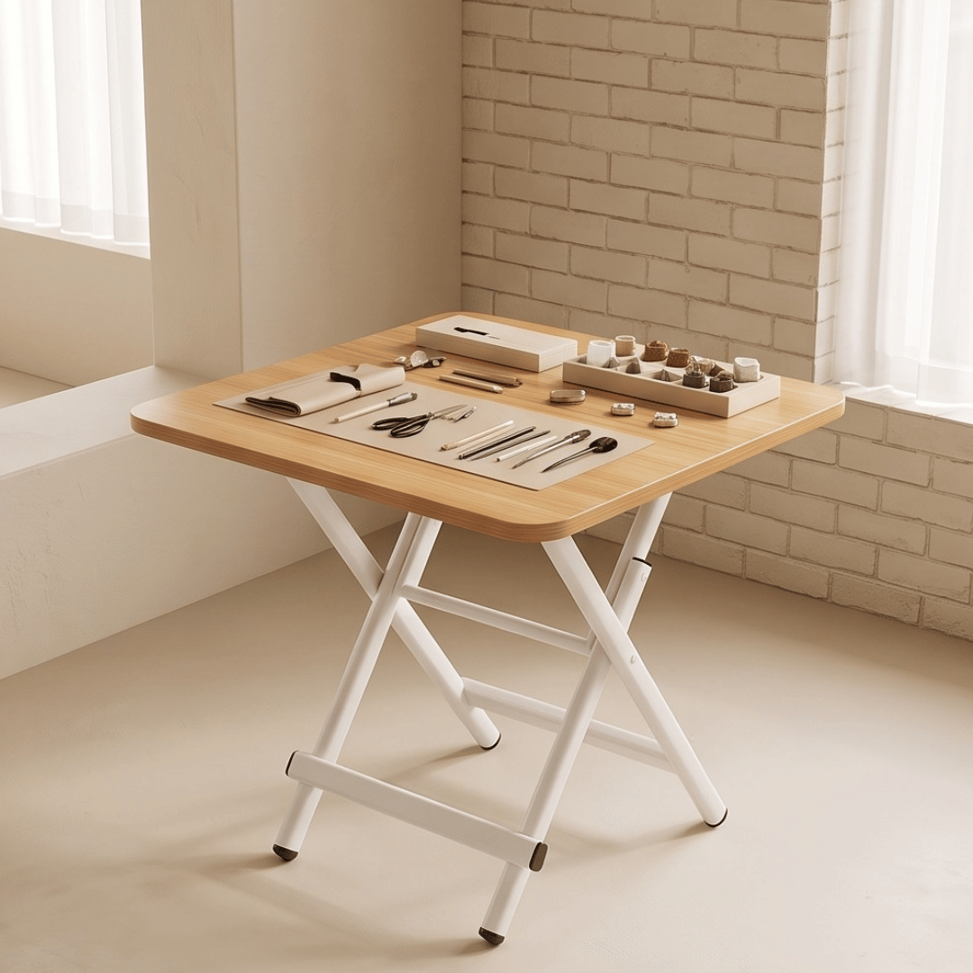 Modern Space Saving Foldable Wooden Table