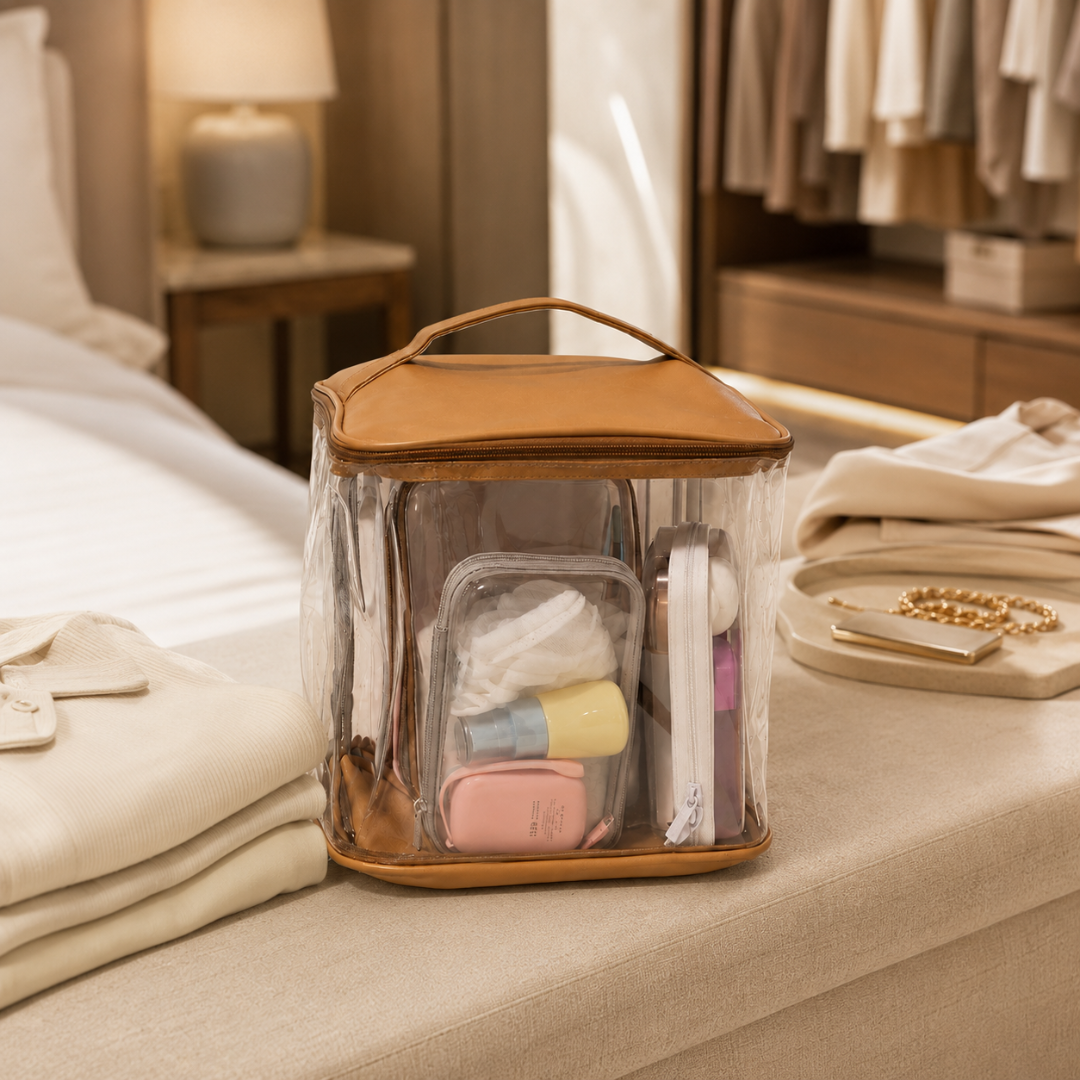 Premium Clear Cosmetic and Bathroom Travel Organiser Bag