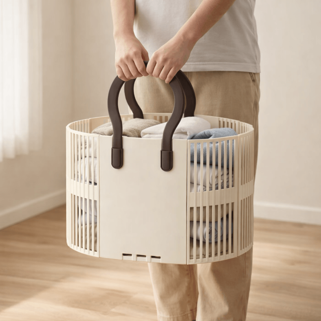 Multipurpose Large Capacity Foldable Basket with Handle